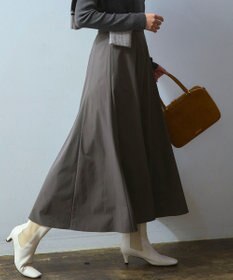 23区 S 【洗える】ストレッチタイプライター フレア スカート グレー系