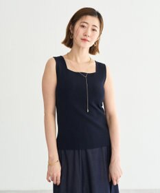 YECCA VECCA 2wayスクエアノースリーブニット