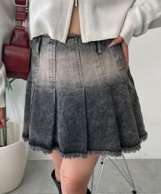 WEGO ヴィンテージウォッシュプリーツスカパン