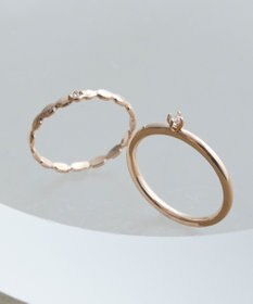 Phoebe 【金属アレルギー対応】2setグレイングリッターリング シャンパンゴールド