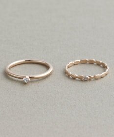 Phoebe 【金属アレルギー対応】2setグレイングリッターリング シャンパンゴールド