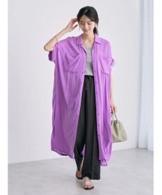 AMERICAN HOLIC 楊柳Ｗポケット開襟ワンピース