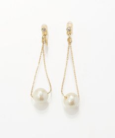 Phoebe 【痛くないシリーズ】【金属アレルギー対応】トライアングルコットンパールライトフィットイヤリング