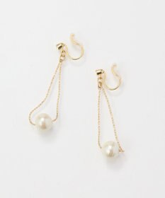 Phoebe 【痛くないシリーズ】【金属アレルギー対応】トライアングルコットンパールライトフィットイヤリング