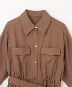 GRACE CONTINENTAL リネンタッチサファリドレス