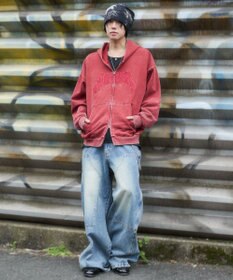 WEGO 【ユニセックス着用ITEM/SMLサイズ展開】グラフィックZIPパーカー