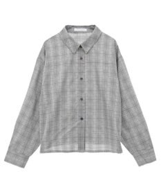 Green Parks サイドドロストショート丈シャツ（チェック）