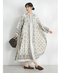 CRAFT STANDARD BOUTIQUE パネル柄ウエスト切り替えボリュームワンピース