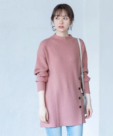 Tiaclasse L 【洗える】1枚でもレイヤード効果のあるサイドボタンチュニック