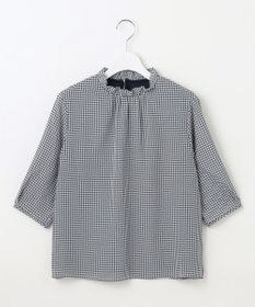 J.PRESS LADIES L 千鳥プリント フリル襟 カットソー