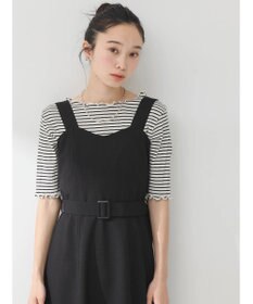 earth music&ecology ベルト付きパネルラインワンピース