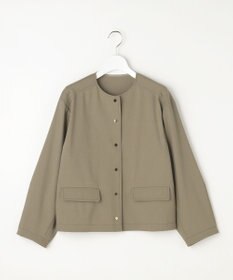 自由区 【カタログ掲載・セットアップ対応】リネンストレッチノーカラー ジャケット