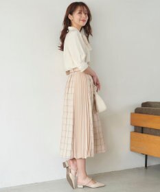 Feroux 【洗える】リボンタイパフスリーブ ブラウス