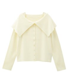 YECCA VECCA 2wayオフショルカラーカーディガン