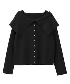 YECCA VECCA 2wayオフショルカラーカーディガン