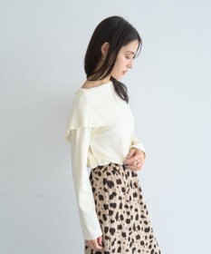 YECCA VECCA 2wayオフショルカラーカーディガン