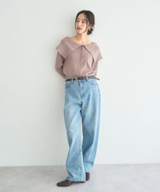 YECCA VECCA 2wayオフショルカラーカーディガン