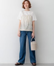 23区 【先行予約】シアーエンブロイダリー キャミソール コンビ Tシャツ