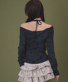 WEGO グラフィックオフショルレーストップ