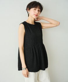 #Newans 【金子綾さんインスタライブご紹介アイテム】（セットアップ可能）ふくれジャガード ペプラムブラウス