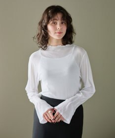 #Newans 【洗濯機可能】フレアカフスシアープルオーバー