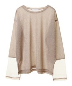 Green Parks 袖チュールドッキングラメプルオーバー