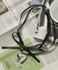 WEGO LBIGハートリボンネックレス