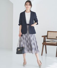 ANY SIS L 【洗える】ツートーンシアーチェック スカート