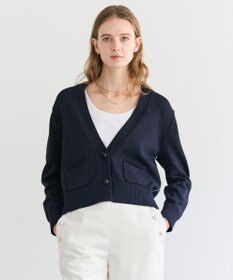 BEIGE， HELIODOR / マリンボタンクロップドカーディガン