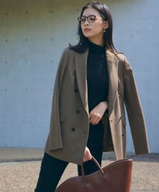 ICB L 【洗える】ウール2WAYストレッチ ダブルブレストジャケット