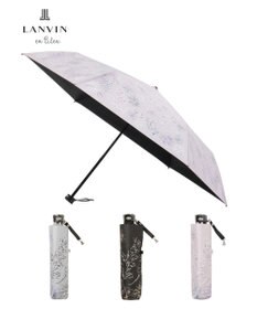 MOONBAT 【遮光率100％/遮熱/UV】LANVIN en Bleu (ランバン オン ブルー)晴雨兼用日傘 ドローイング フラワー 花柄 折りたたみ傘 簡単開閉