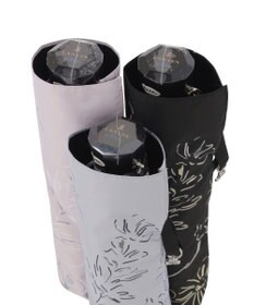 MOONBAT 【遮光率100％/遮熱/UV】LANVIN en Bleu (ランバン オン ブルー)晴雨兼用日傘 ドローイング フラワー 花柄 折りたたみ傘 簡単開閉