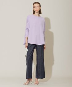 ICB L 【洗える】 コットンリアクティブデニム ワイドストレートパンツ