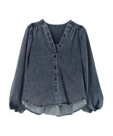 CRAFT STANDARD BOUTIQUE デニムギャザーヨークブラウス