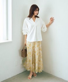 YECCA VECCA タックスリーブスキッパーブラウス