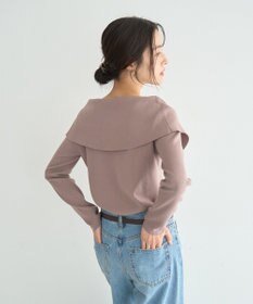 YECCA VECCA 2wayオフショルカラーカーディガン