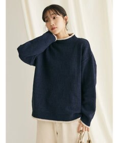 CRAFT STANDARD BOUTIQUE 洗えるモールニット配色プルオーバー