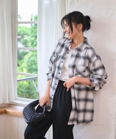 WEGO 【2025年秋冬新作/SMLサイズ展開/ユニセックス着用ITEM】オンブレチェックネルシャツ（LS）