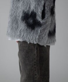 WEGO 【ユニセックス着用ITEM/MLサイズ展開】モヘアタッチパターンカーディガン