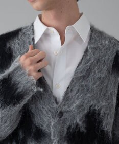 WEGO 【ユニセックス着用ITEM/MLサイズ展開】モヘアタッチパターンカーディガン