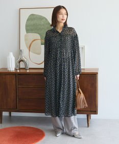 Green Parks 花柄シフォン楊柳ワンピース