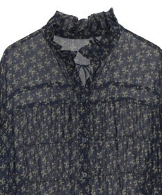 Green Parks 花柄シフォン楊柳ワンピース