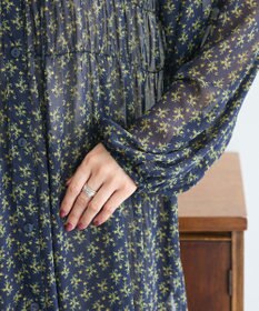 Green Parks 花柄シフォン楊柳ワンピース