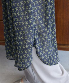 Green Parks 花柄シフォン楊柳ワンピース