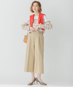 23区 【洗える】カルゼストレッチ クロップド パンツ