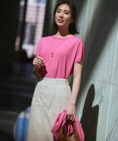 23区 L 【新色追加/見上愛さん着用】レーヨンポリエステルストレッチ プルオーバー ニット