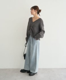 earth music&ecology フロントシャーリングニットプルオーバー