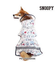 PET PARADISE スヌーピー レインコート 透明フード付き 《アメリカンビンテージ柄》 中型犬 大型犬