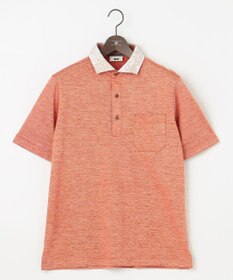 JOSEPH ABBOUD 【吸水速乾】リネンハニカム ポロシャツ(リーフ柄）