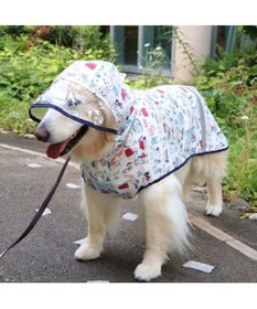 PET PARADISE スヌーピー レインコート 透明フード付き 《アメリカンビンテージ柄》 中型犬 大型犬